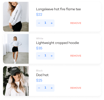 Alive by Whitney Simmons Website Cart Items