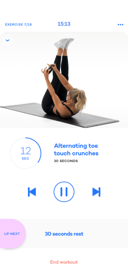 Alive by Whitney Simmons Workout Screen
